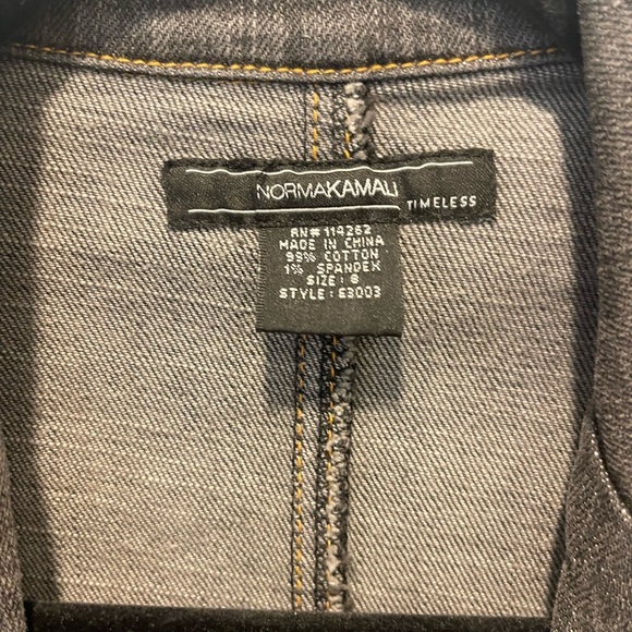 NORMA KAMALI - Black/Dark Charcoal Gray Duster Length Denim Jacket SZ S - Picture 5 of 6